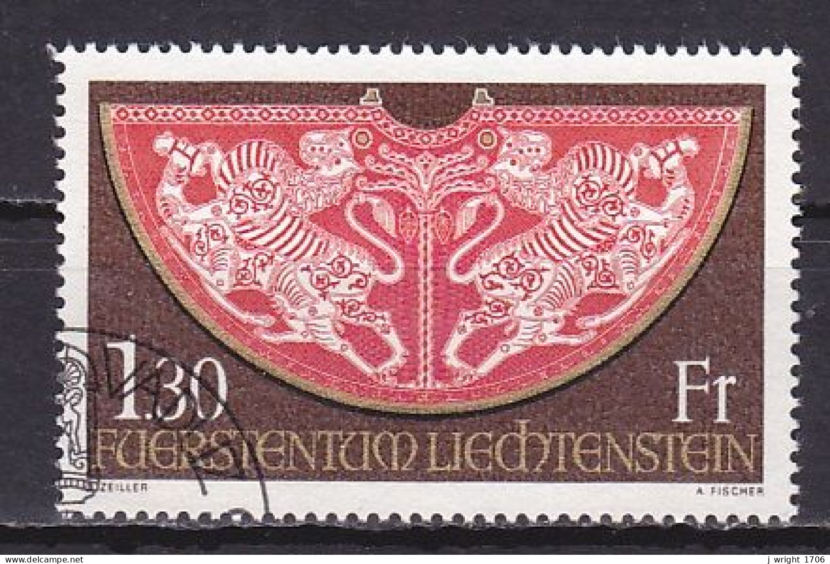 Liechtenstein, 1975, Imperial Insignia 2nd Series, 1.30Fr, CTO - Gebraucht