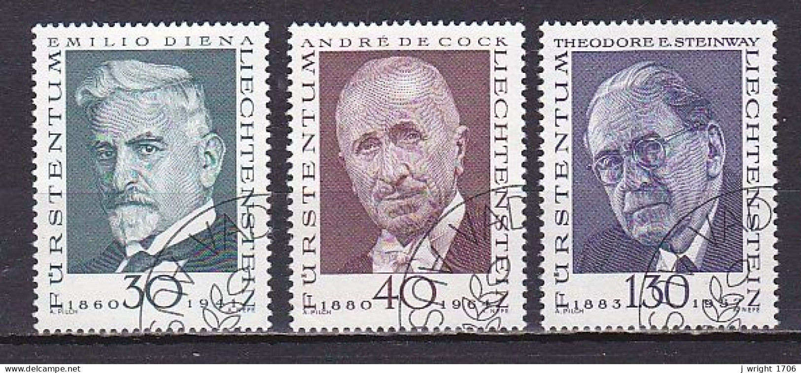 Liechtenstein, 1972, Pioneers Of Philately 3rd Series, Set, CTO - Oblitérés