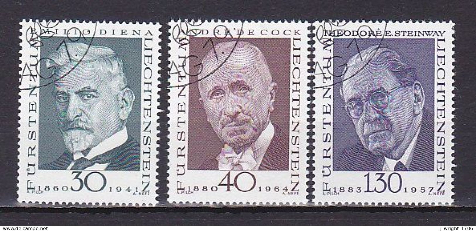 Liechtenstein, 1972, Pioneers Of Philately 3rd Series, Set, CTO - Used Stamps
