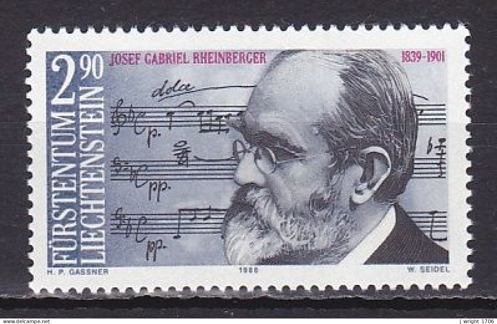 Liechtenstein, 1989, Joseph Rheinberger, 2.90Fr, MNH - Neufs