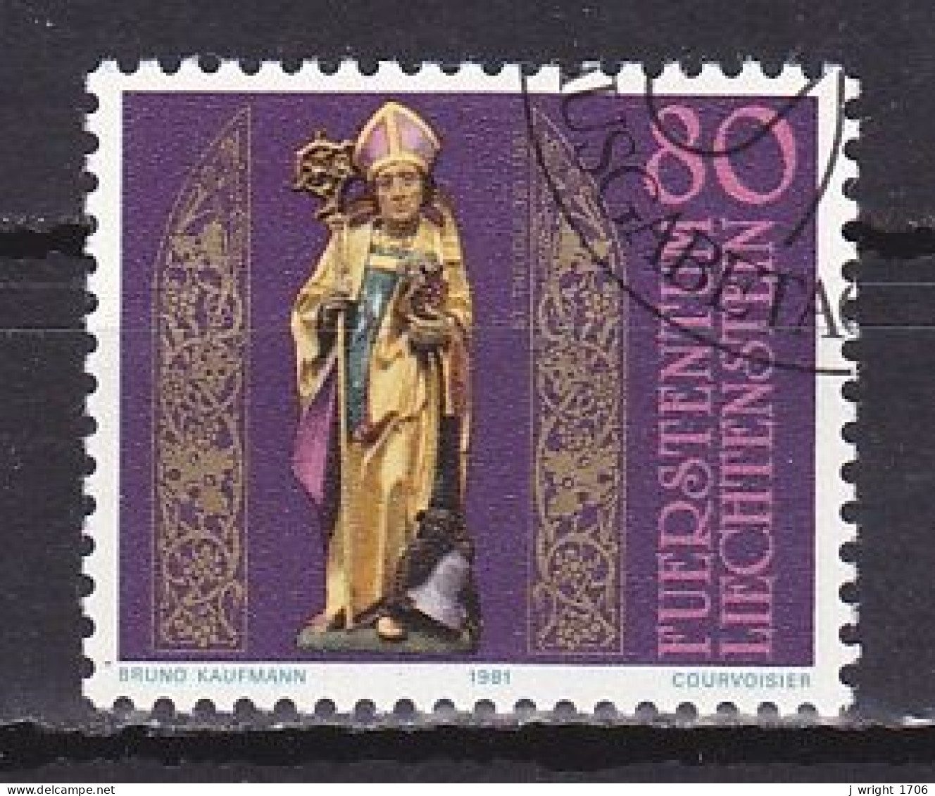 Liechtenstein, 1981, St. Theodul 1600th Anniv, 80rp, CTO - Gebraucht