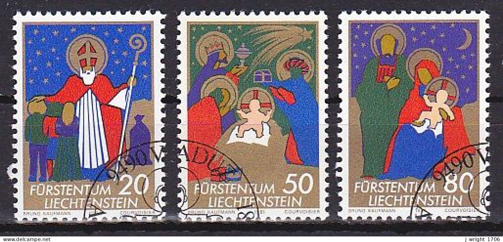 Liechtenstein, 1981, Christmas, Set, CTO - Used Stamps