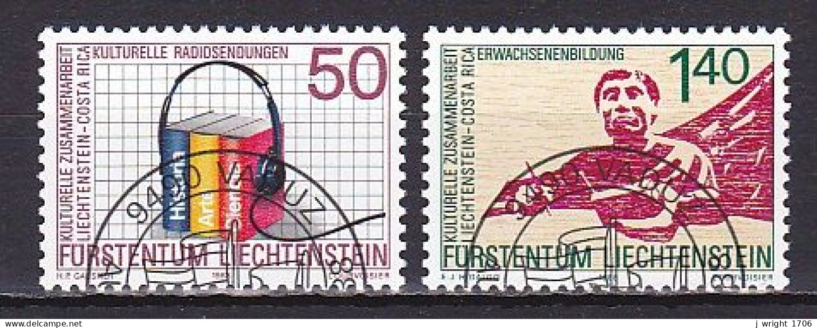 Liechtenstein, 1988, Cultural Co-operation With Costa Rica, Set, Cto - Ungebraucht