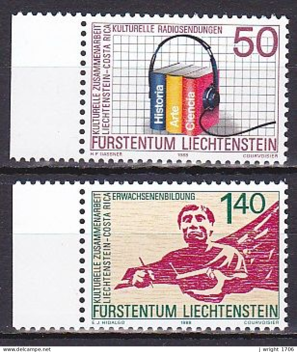 Liechtenstein, 1988, Cultural Co-operation With Costa Rica, Set, MNH - Ungebraucht