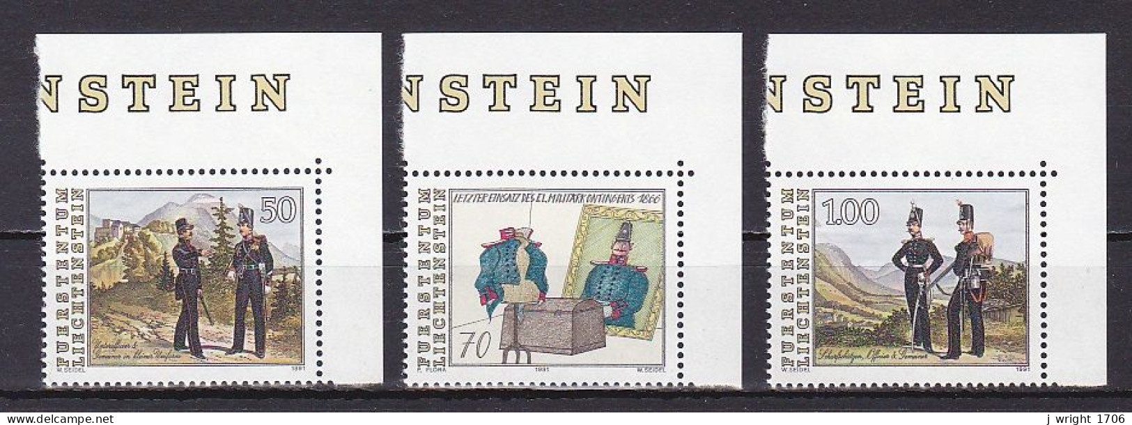 Liechtenstein, 1991, Last Military Mobilization 125th Anniv, Set, MNH - Unused Stamps