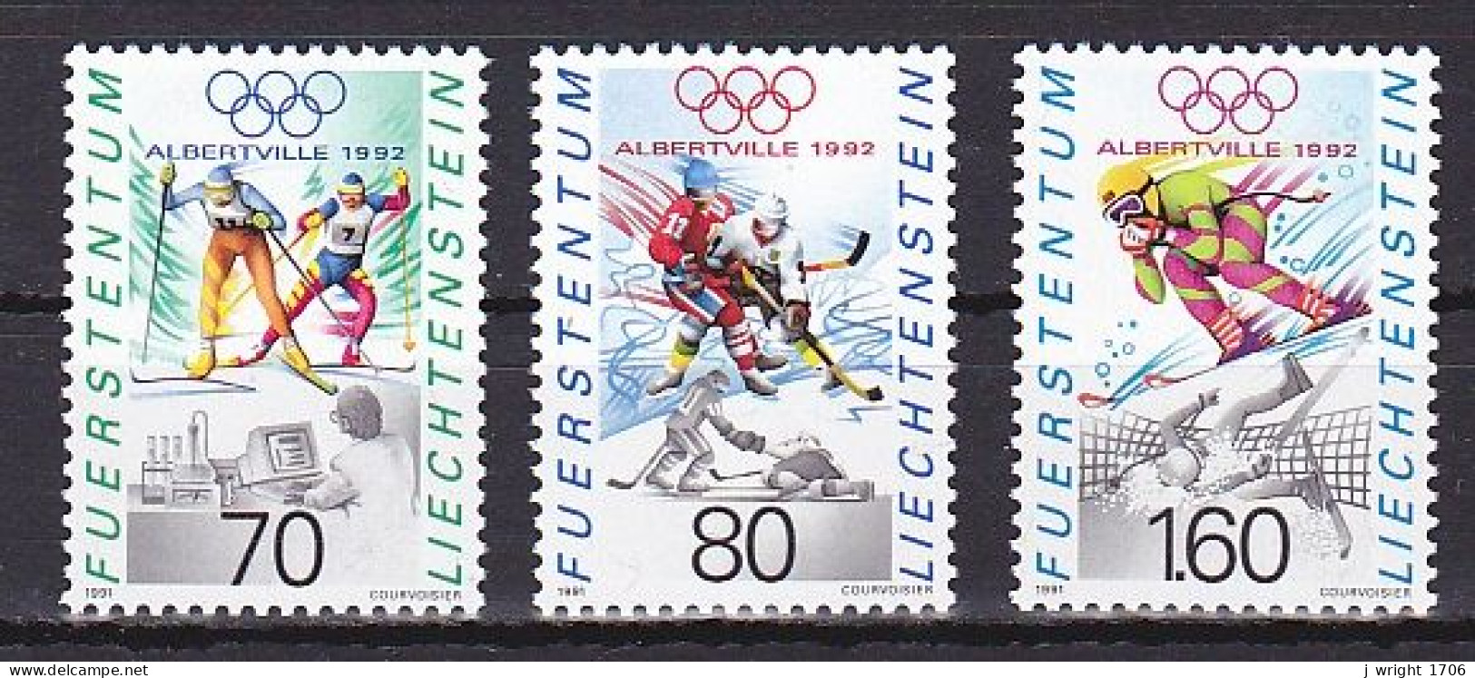 Liechtenstein, 1991, Olympic Winter Games 1992, Set, MNH - Nuevos