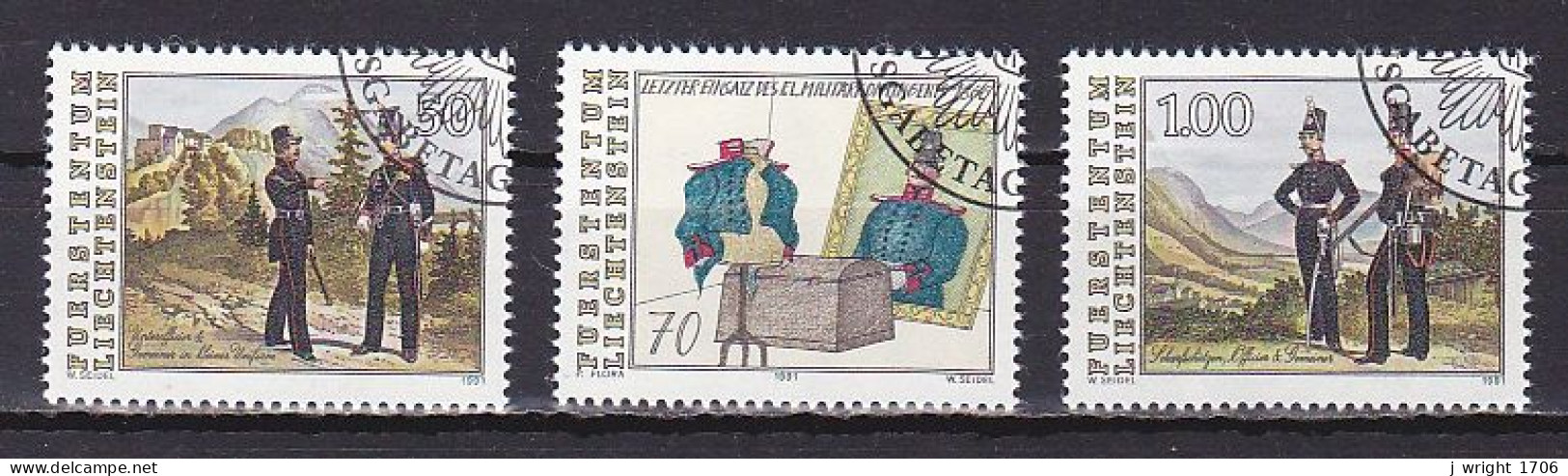 Liechtenstein, 1991, Last Military Mobilization 125th Anniv, Set, CTO - Used Stamps