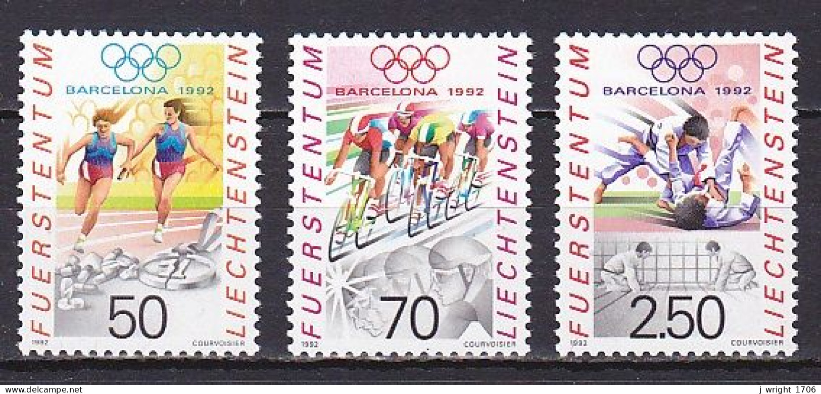 Liechtenstein, 1992, Olympic Summer Games, Set, MNH - Unused Stamps