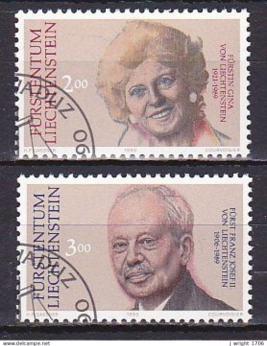 Liechtenstein, 1990, Prince Franz Josef II & Princess Gina, Set, CTO - Gebruikt