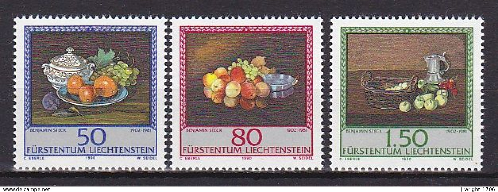 Liechtenstein, 1990, Painters/Benjamin Steck, Set, MNH - Ungebraucht