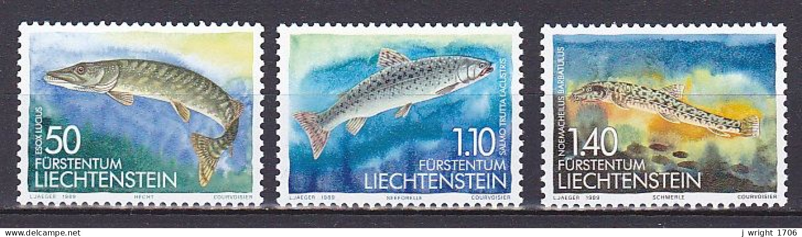 Liechtenstein, 1989, Fish 2nd Series, Set,  MNH - Unused Stamps