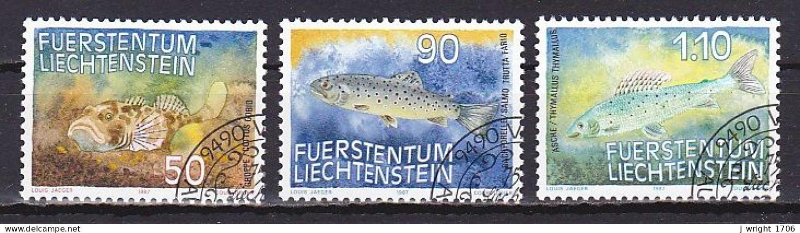 Liechtenstein, 1987, Fish 1st Series, Set, CTO - Oblitérés
