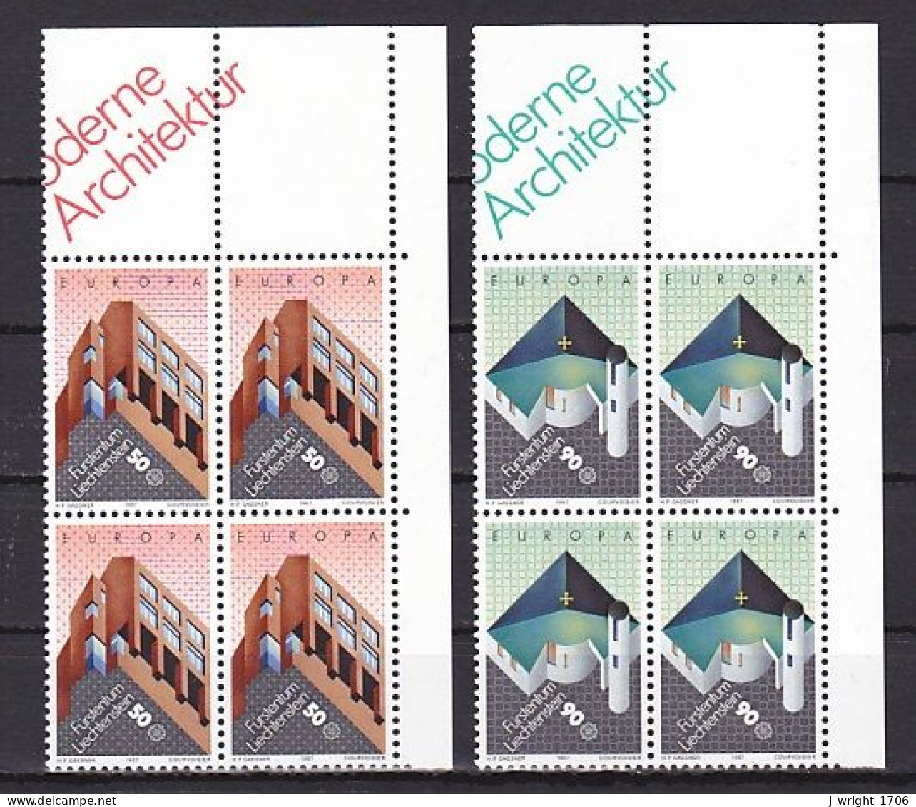 Liechtenstein, 1987, Europa CEPT, Block Set, MNH - Blocs & Feuillets