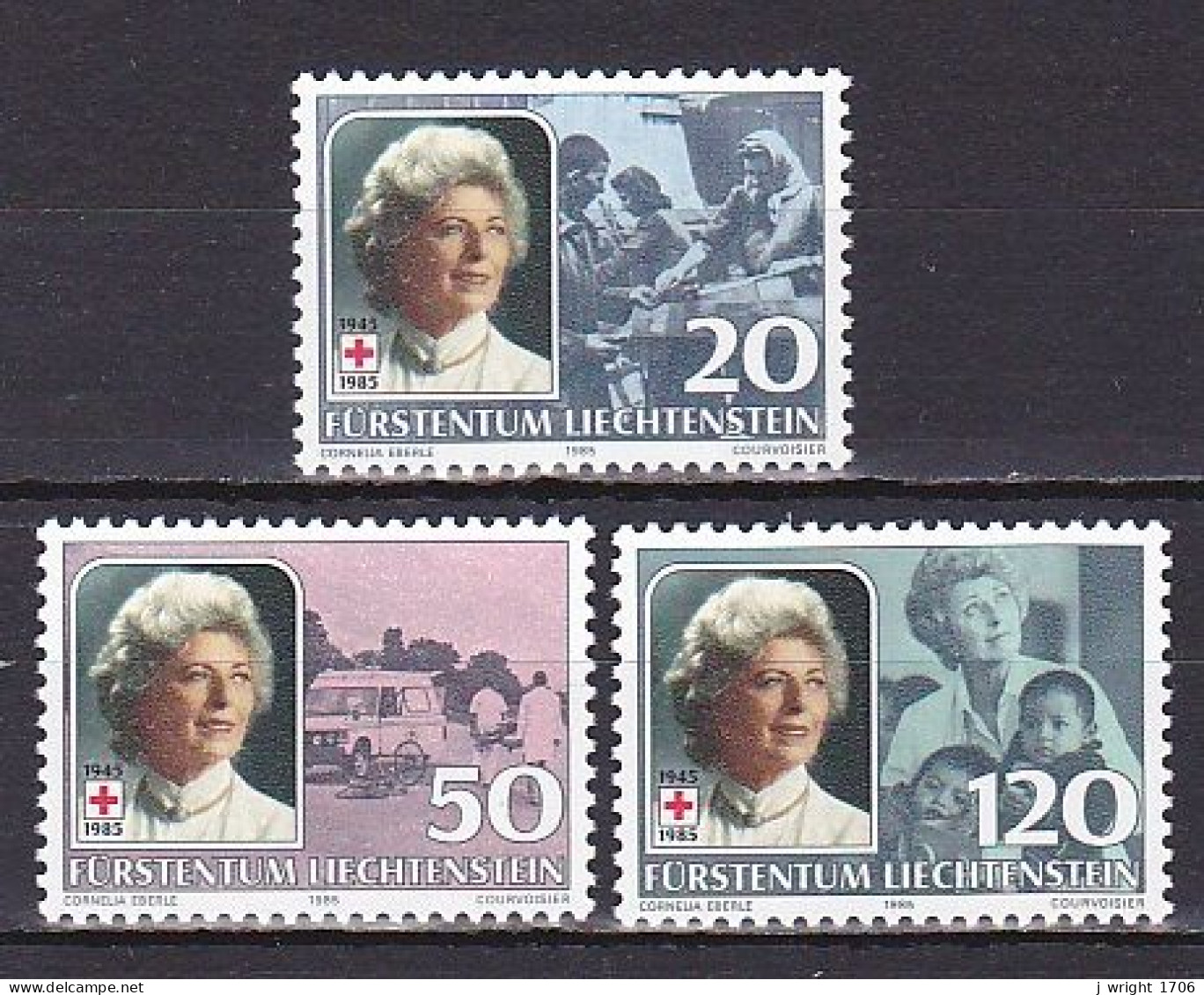 Liechtenstein, 1985, Liechtenstein Red Cross 40th Anniv, Set, MNH - Unused Stamps