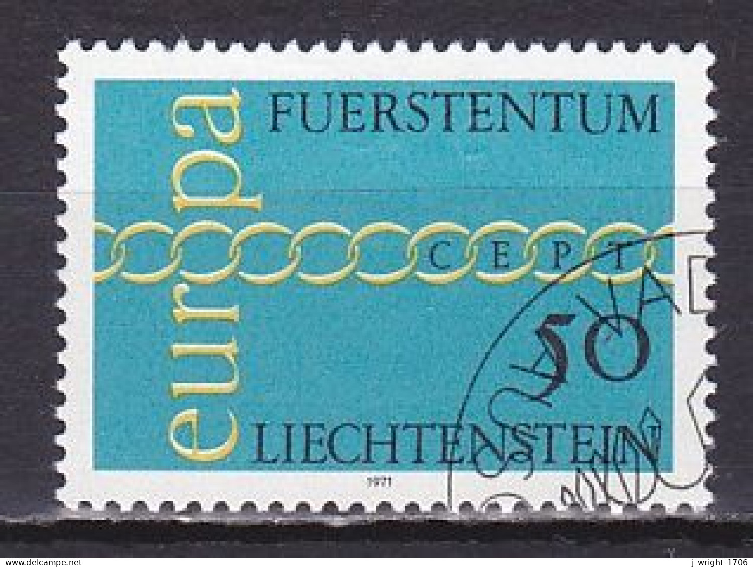 Liechtenstein, 1971, Europa CEPT, 50rp, CTO - Oblitérés