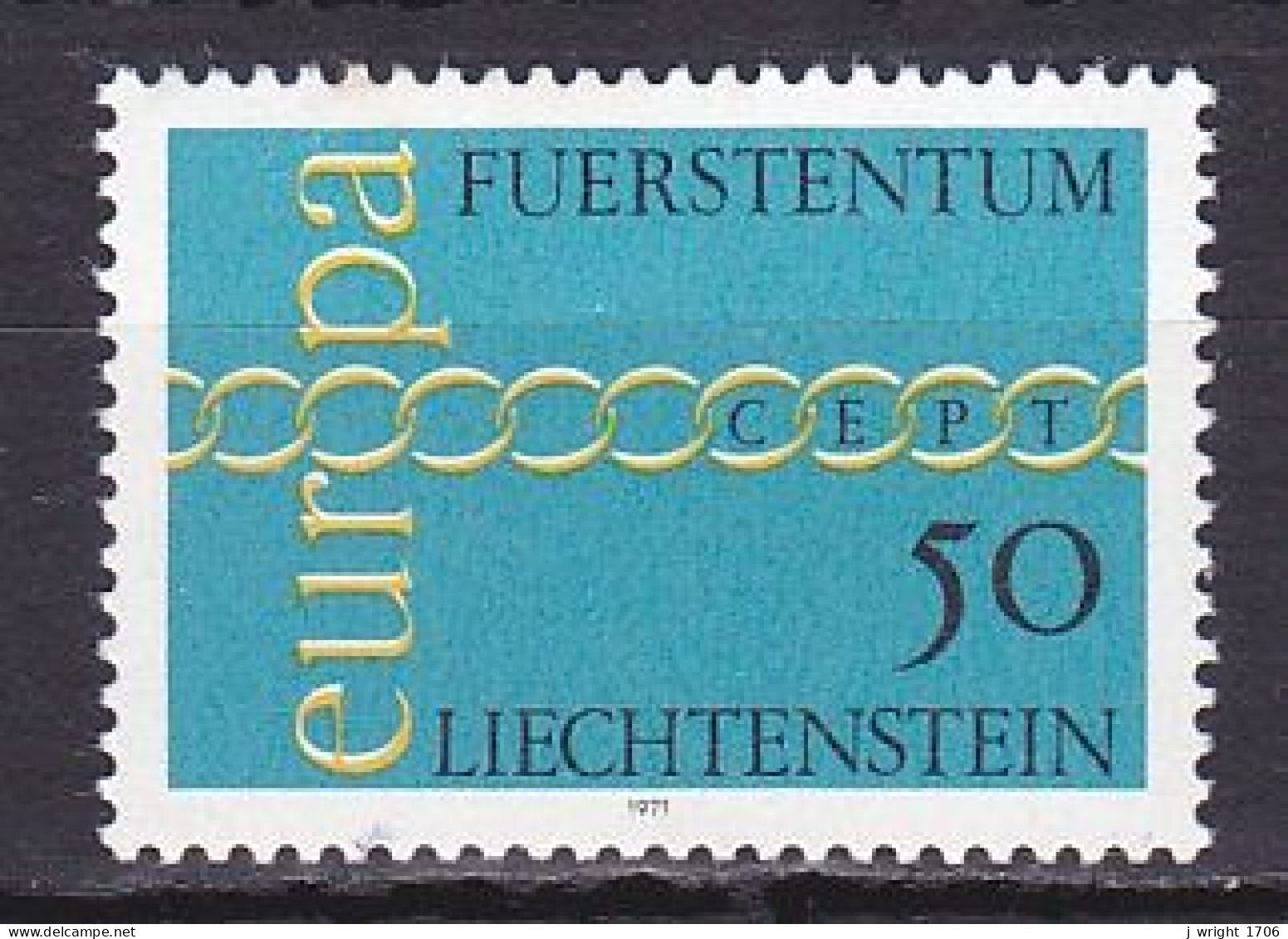 Liechtenstein, 1971, Europa CEPT, 50rp, MNH - Nuevos