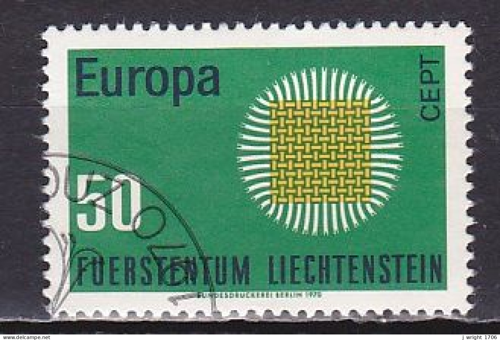 Liechtenstein, 1970, Europa CEPT, 50rp, CTO - Gebraucht