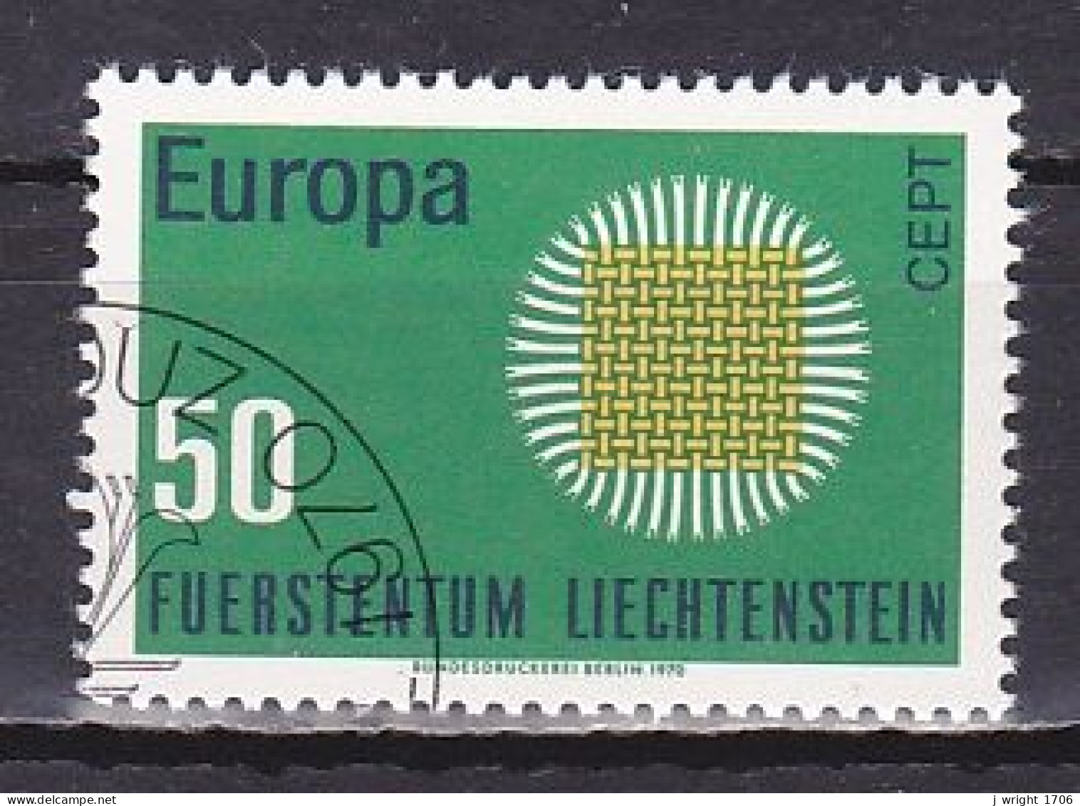 Liechtenstein, 1970, Europa CEPT, 50rp, CTO - Gebruikt