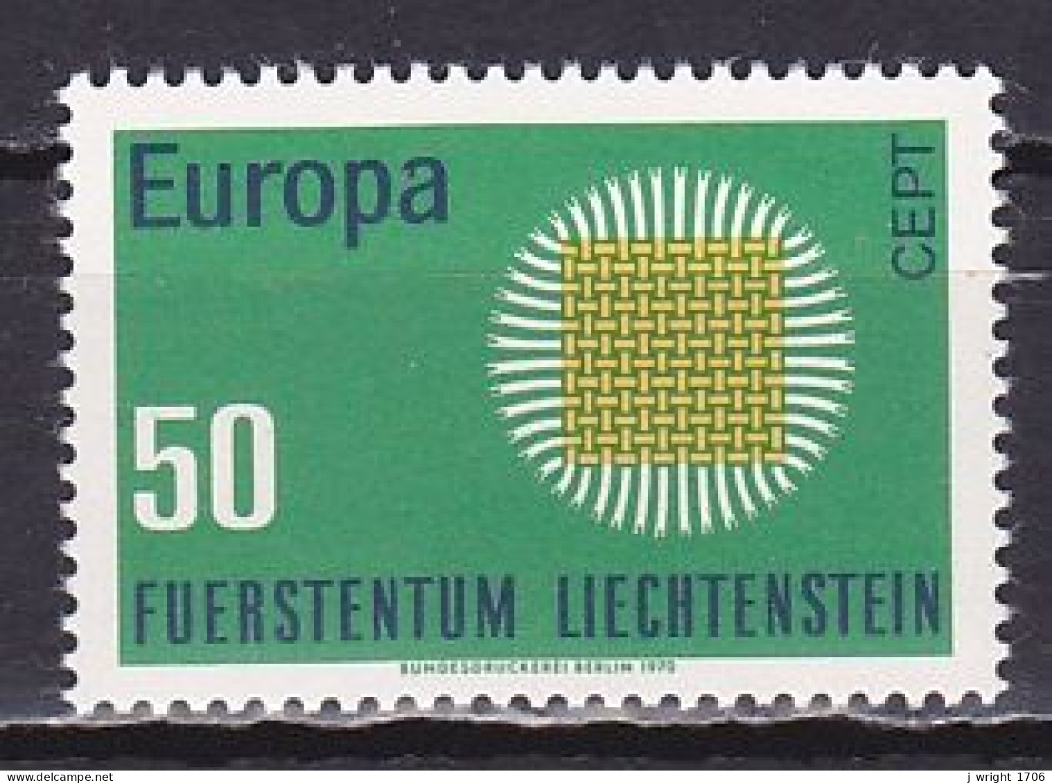 Liechtenstein, 1970, Europa CEPT, 50rp, MNH - Unused Stamps