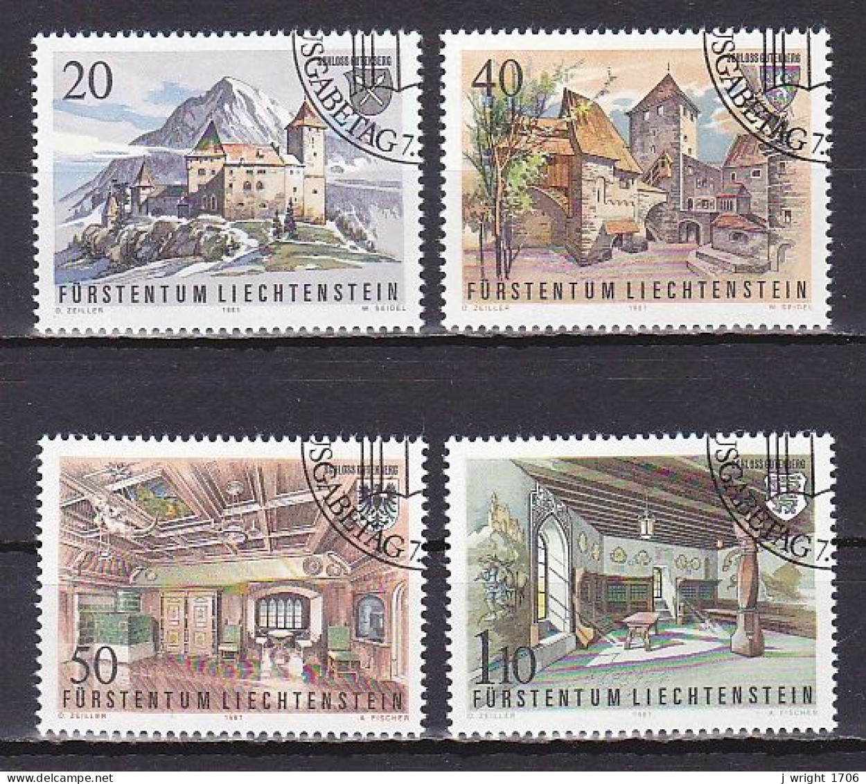 Liechtenstein, 1981, Gutenberg Castle, Set, CTO - Usati