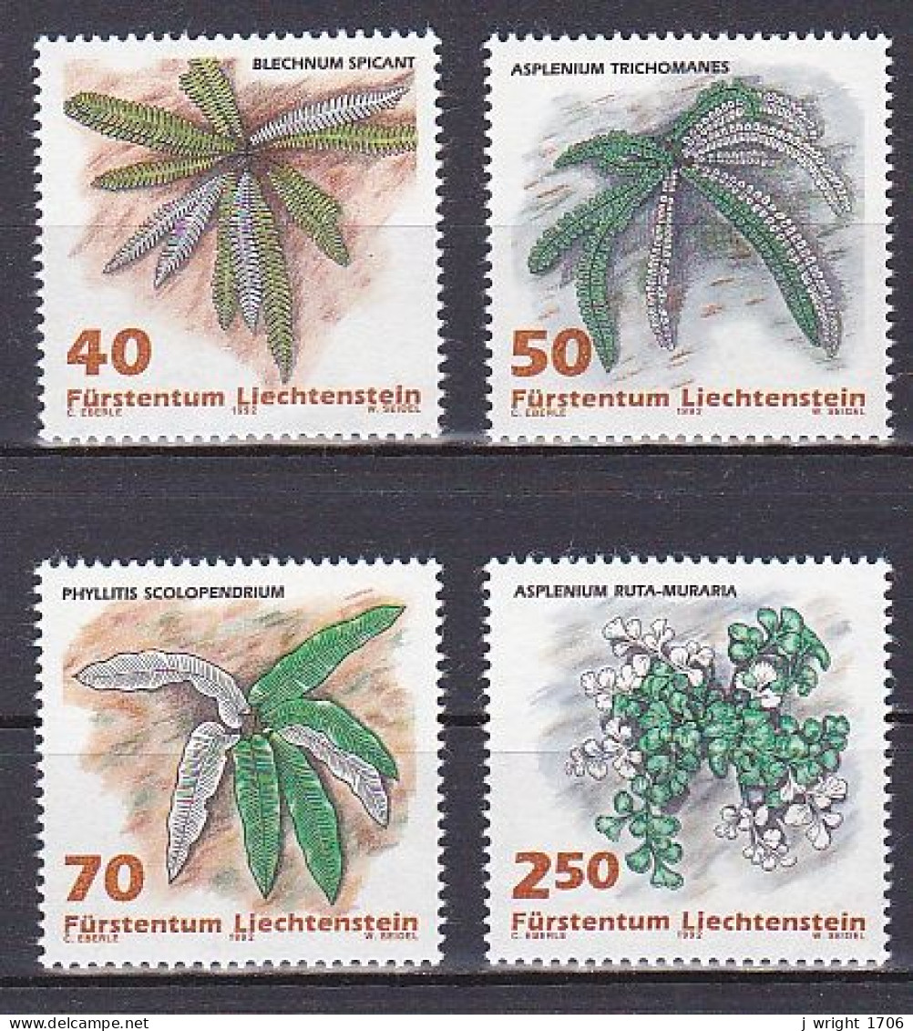 Liechtenstein, 1992, Ferns, Set, MNH - Unused Stamps