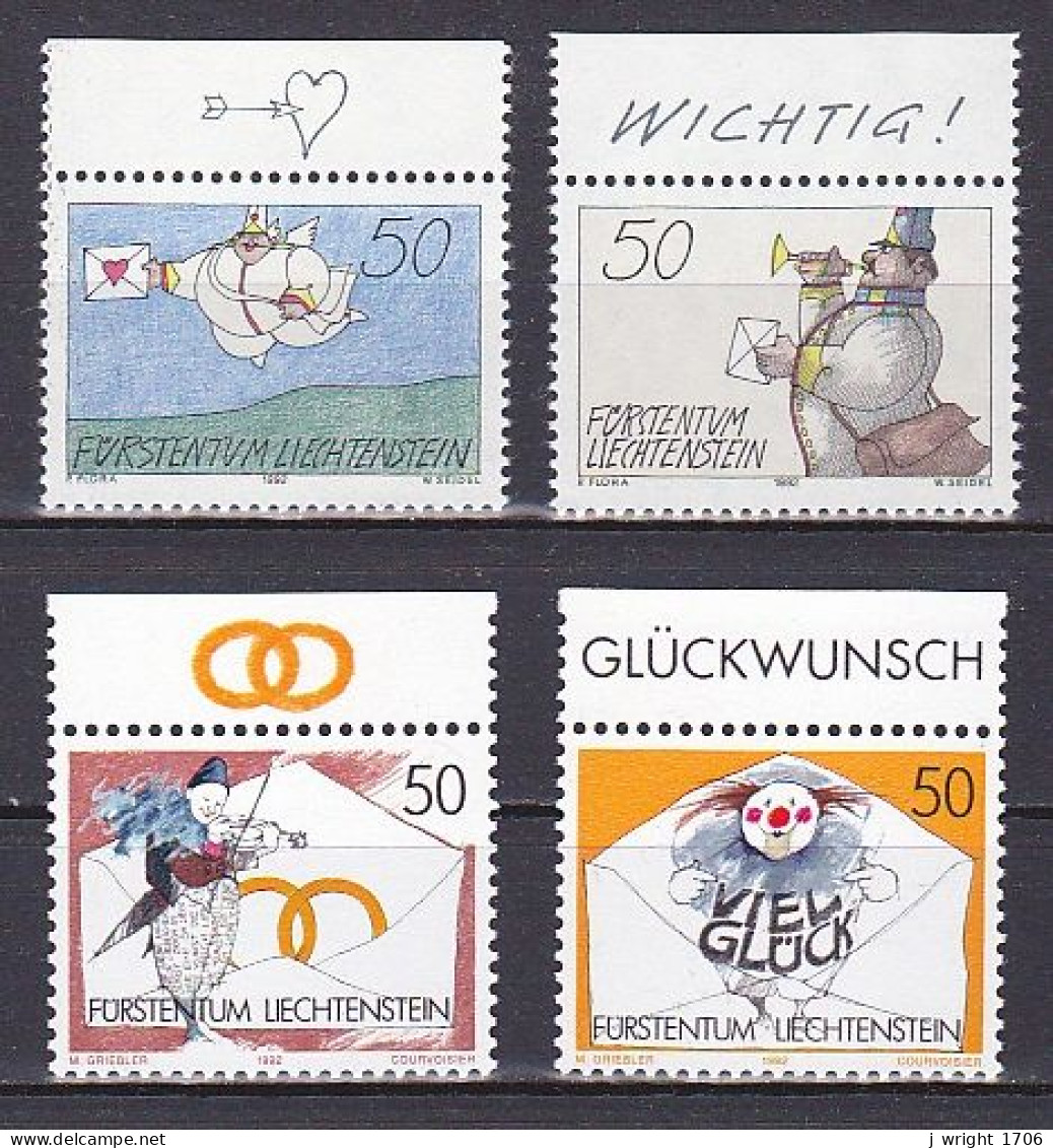 Liechtenstein, 1992, Greetings Stamps, Set, MNH - Nuevos