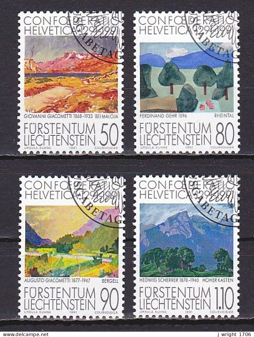 Liechtenstein, 1991, Swiss Confederation 700th Anniv, Set, CTO - Gebruikt