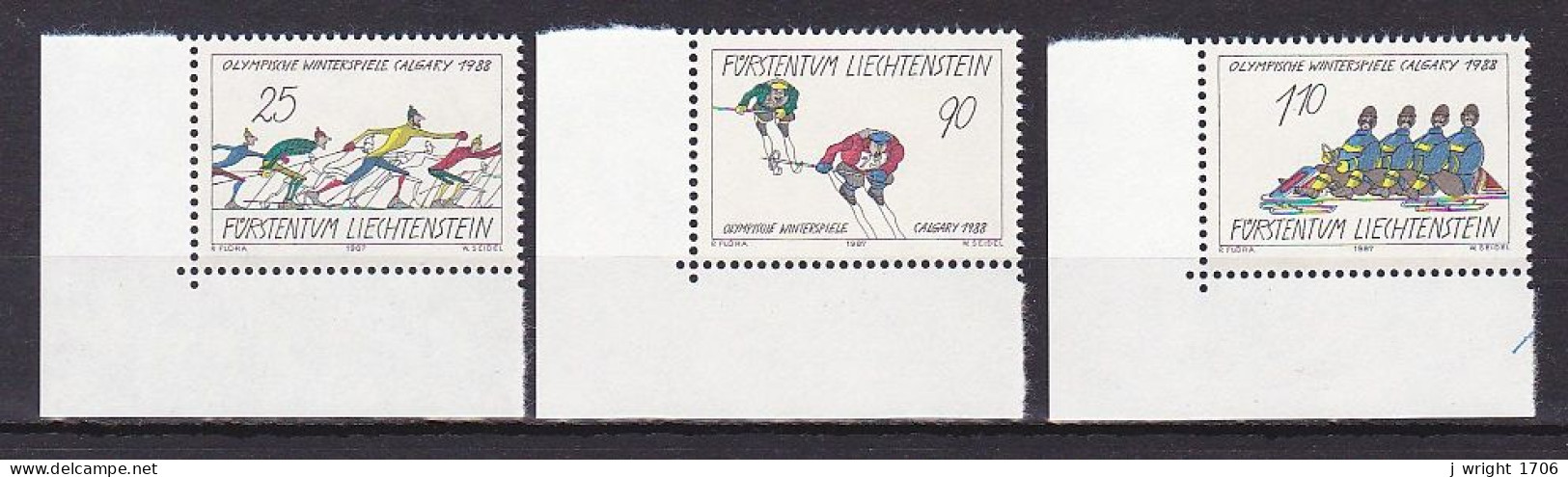Liechtenstein, 1987, Olympic Winter Games 1988, Set, MNH - Ongebruikt