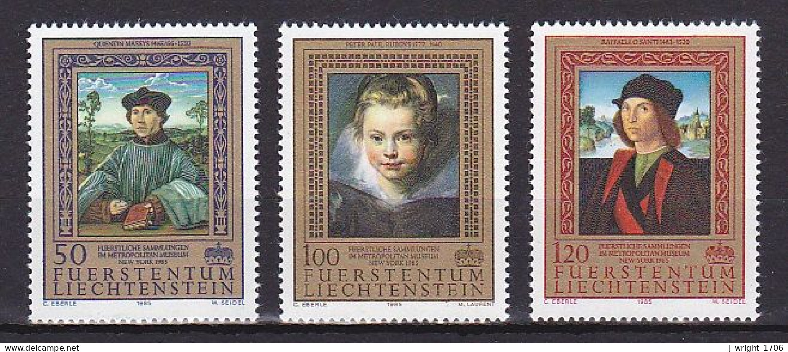 Liechtenstein, 1985, Paintings, Set, MNH - Unused Stamps