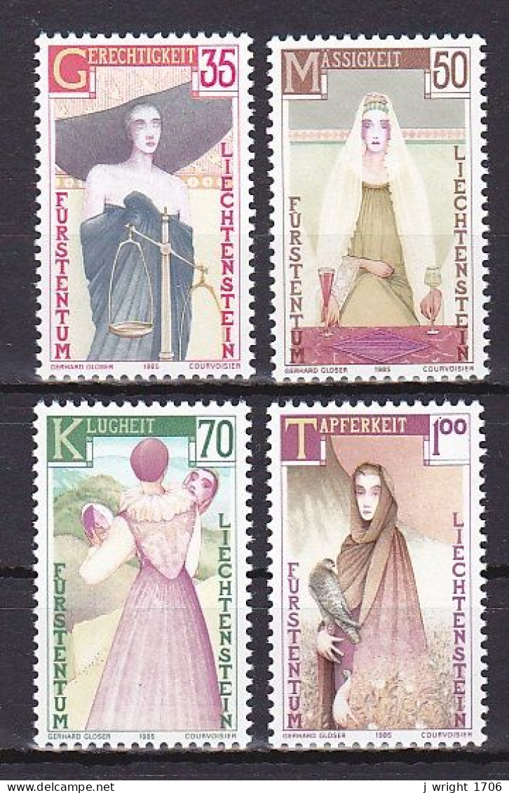 Liechtenstein, 1985, Cardinal Virtues, Set, MNH - Nuevos
