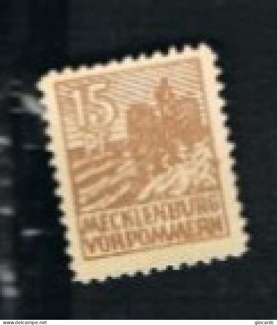 GERMANIA: ZONA SOVIETICA (GERMANY: RUSSIAN ZONE)  - SG 30 - 1946 MECKLENBURG VORPOMMERN  15   - UNUSED WITHOUT GUM - Postfris
