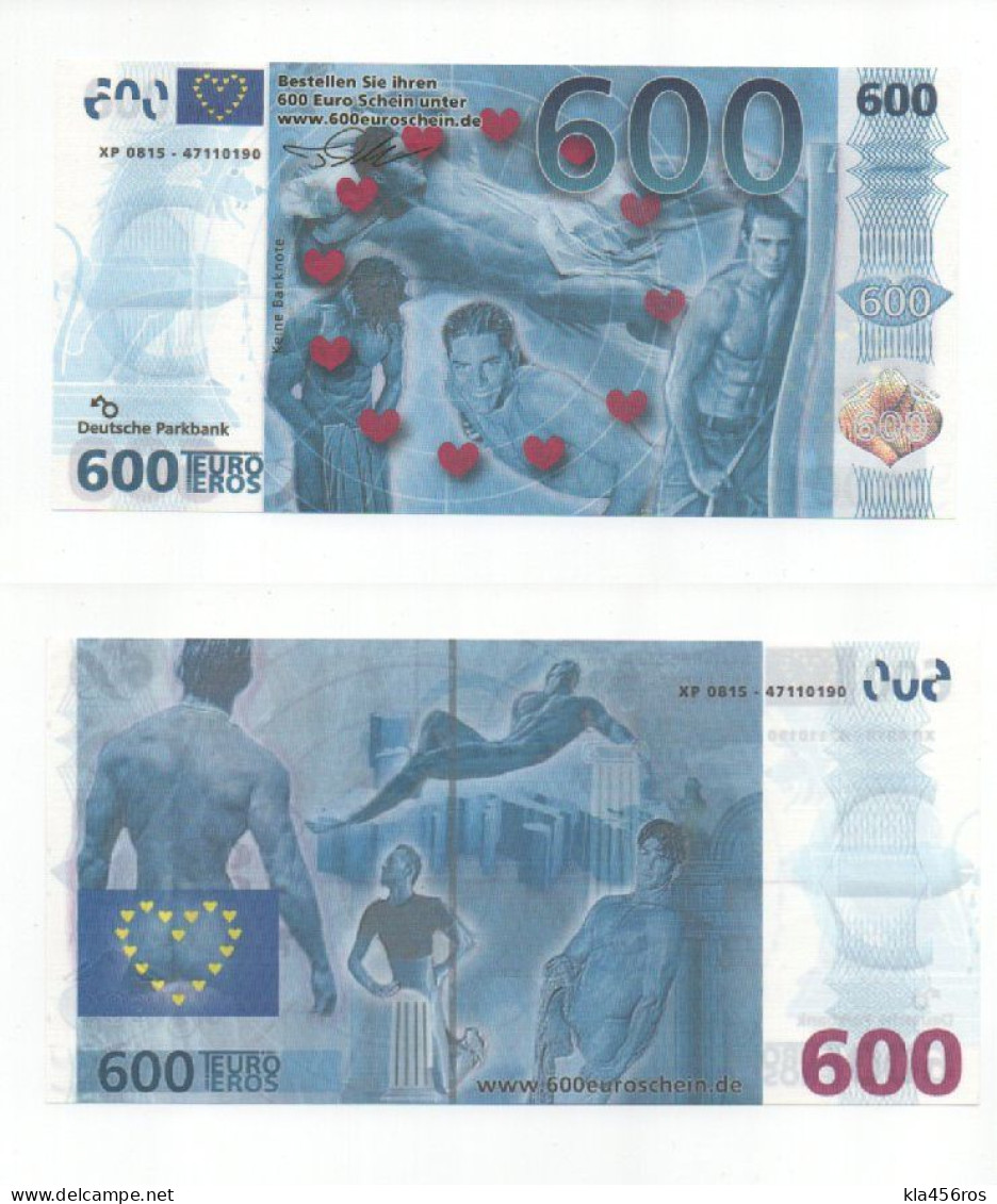 Deutschland  600 Teuro Euroschein UNC Kein Zahlungsmittel ! - Zu Identifizieren