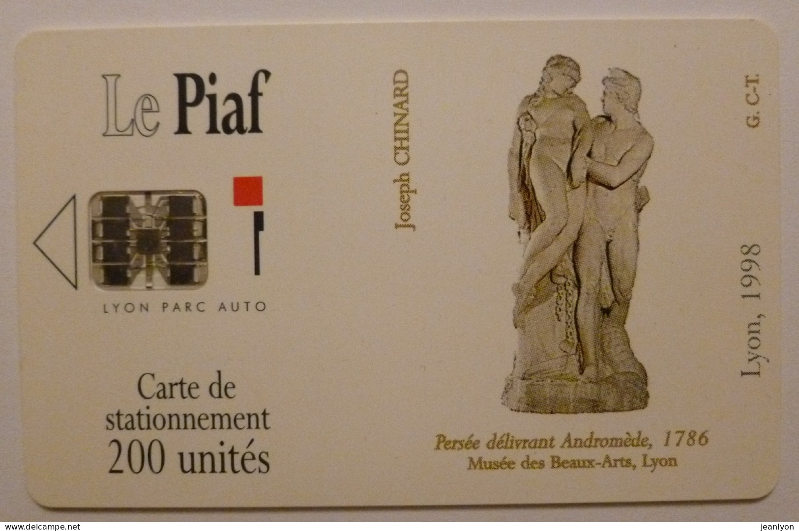 PIAF LYON - Carte Stationnement 1998 - Persée Délivrant Andromède - Art Statue / Mythologie - Musée Des Beaux Arts Lyon - Cartes De Stationnement, PIAF