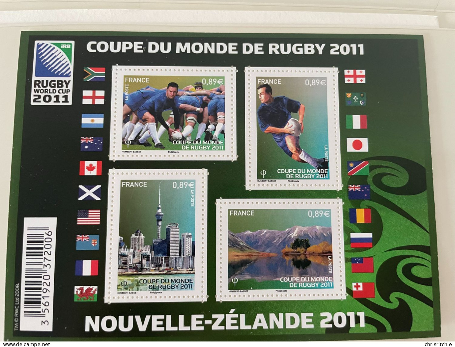 2011 Bloc Coupe Du Monde De Rugby 2011 F4576 - Mint/Hinged