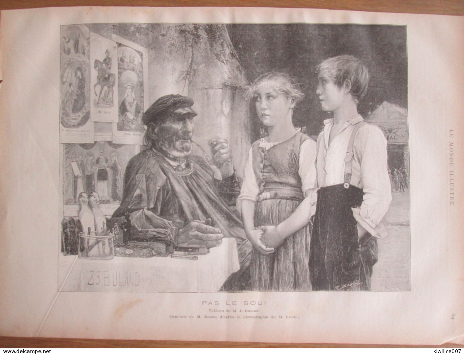 1884  Tableau Peinture  PAS LE SOU  Peintre M J BULAND - Unclassified