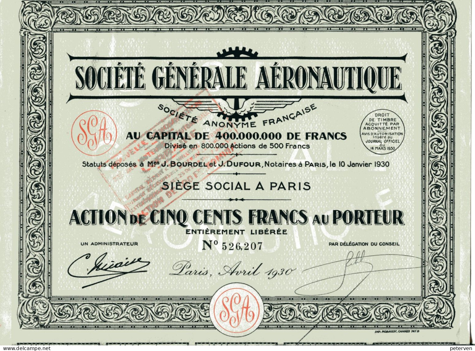 Société GÉNÉRALE AÉRONAUTIQUE - Aviation
