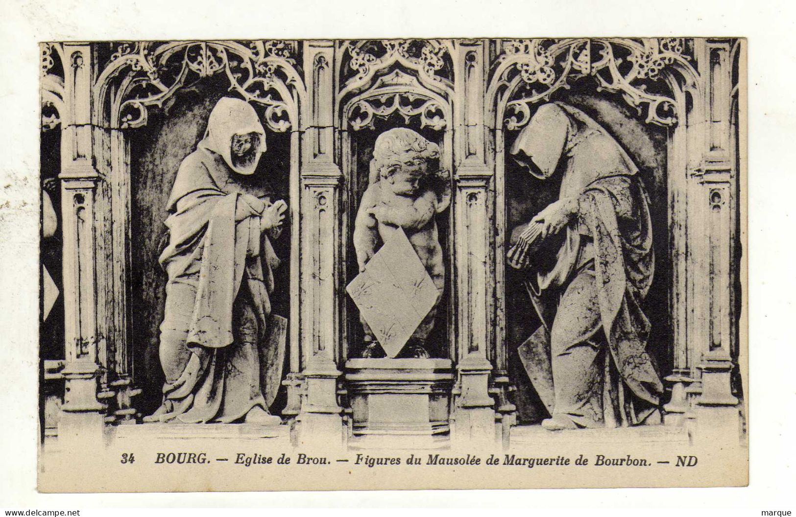 Cpa N° 34 BOURG EN BRESSE Eglise De Brou Figure Du Mausolée De Marguerite De Bourbon - Eglise De Brou