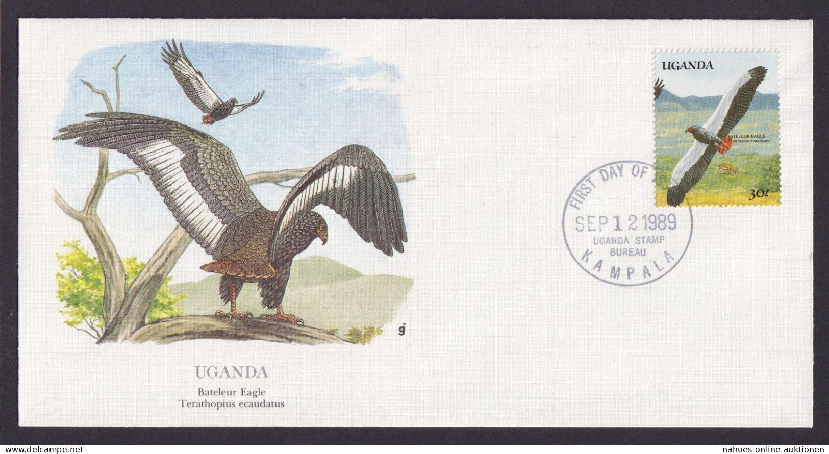 Uganda Ostafrika Fauna Bateleur Adler Schöner Künstler Brief - Sammlungen (im Alben)