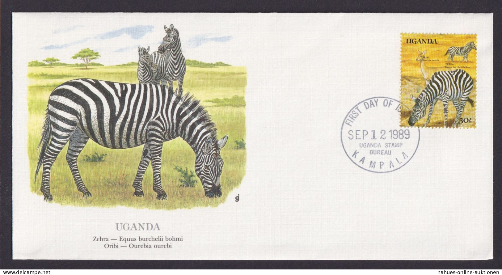 Uganda Ostafrika Fauna Burchell Zebra Schöner Künstler Brief - Sammlungen (im Alben)