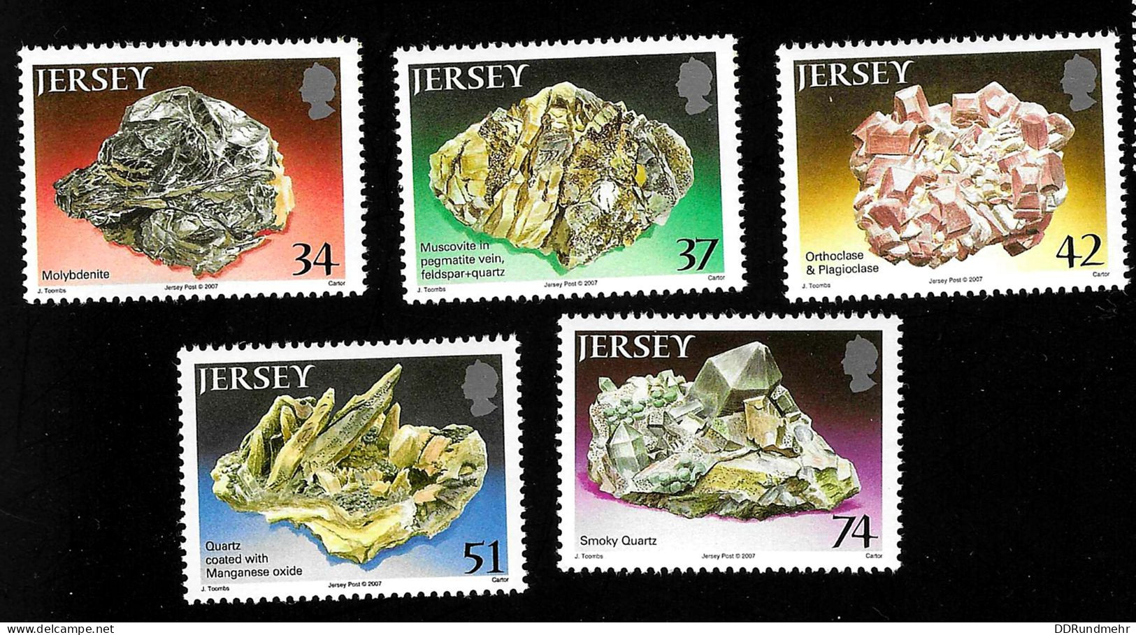 2007 Minerals  Michel JE 1261 - 1265 Stamp Number JE 1242 - 1246 Yvert Et Tellier JE 1323 - 1327 Xx MNH - Jersey