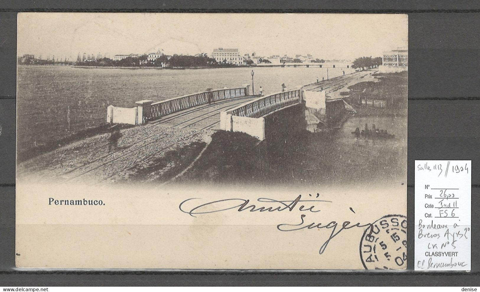 France - Cp De Pernambouc - Cachet Octo Bordeaux à Buenos Ayres - LK2° No 5 - 1904 - Maritime Post