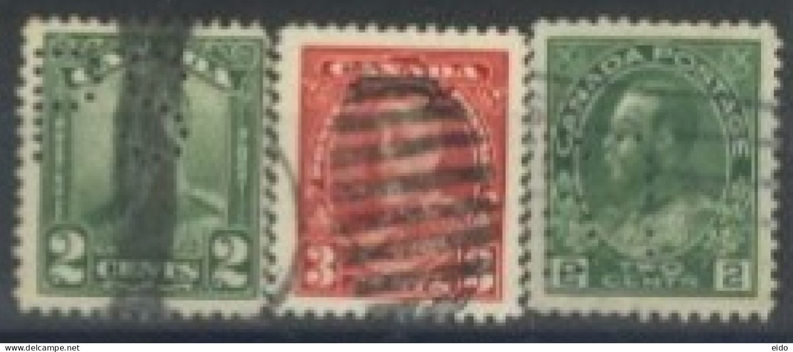 CANADA - 1922/28, KING GEORGE V STAMPS SET OF 3, USED. - Gebraucht