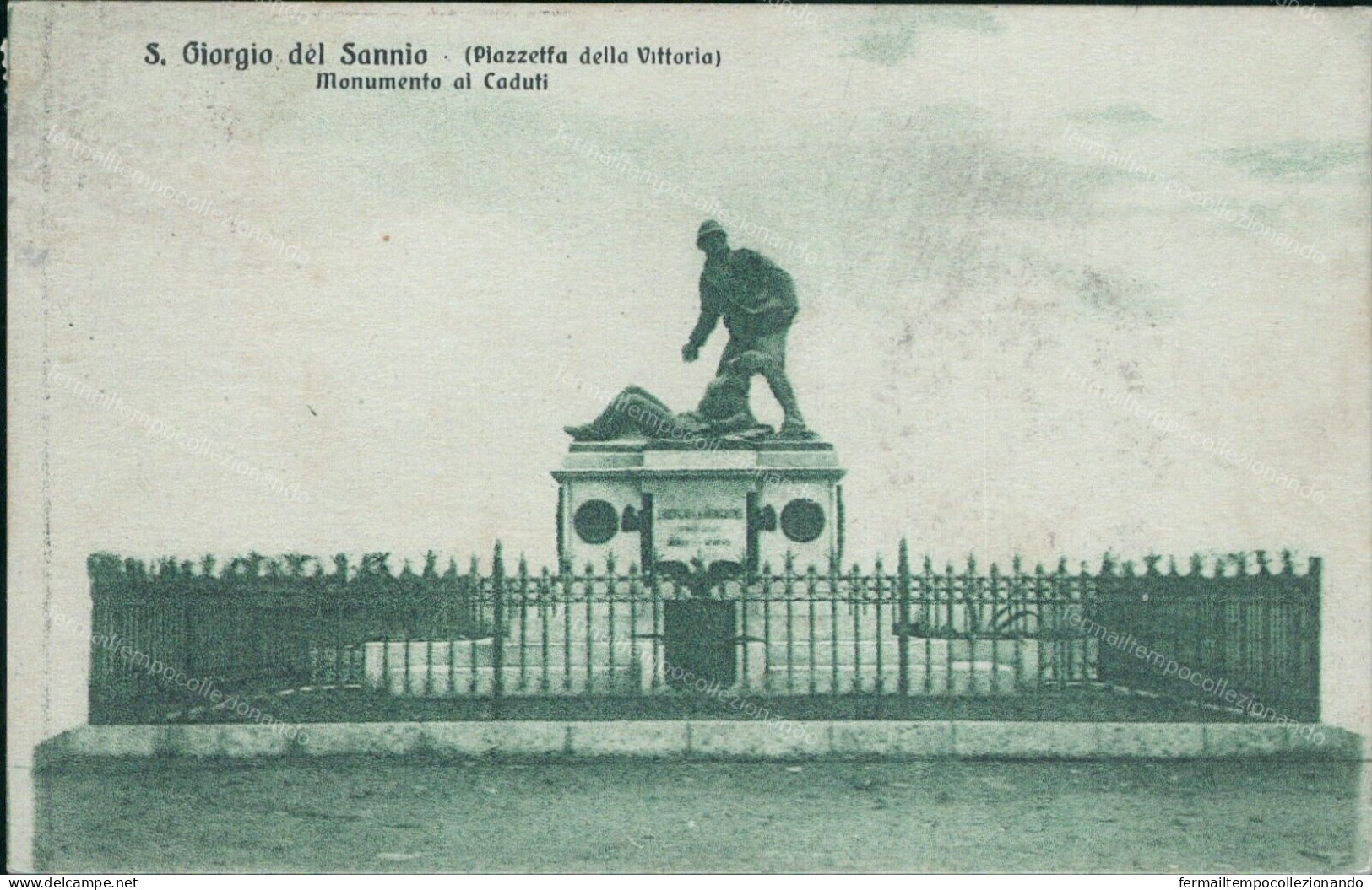 Cr111 Cartolina S.giorgio Del Sannio Piazzetta Della Vittoria Benevento 1937 - Benevento