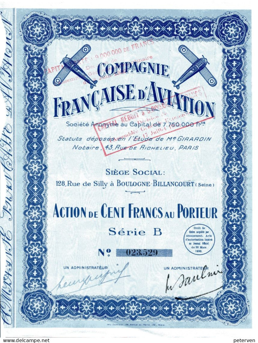COMPAGNIE FRANCAISE D'AVIATION - Aviation