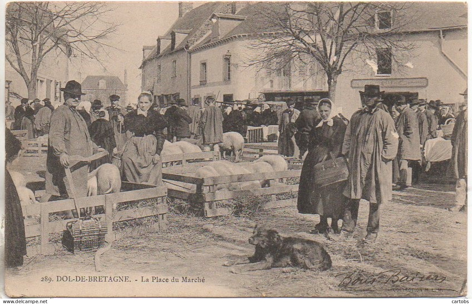 35 DOL-de-BRETAGNE - La Place Du Marché (très Animée TOP) - Dol De Bretagne