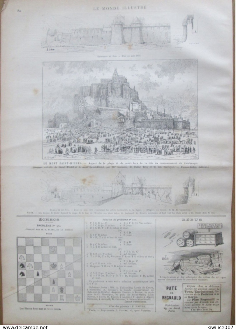 1884  Le Mont-saint-Michel  MONT SAINT MICHEL  Fete Du Couronnement  De L Archange REMPARTS  1879 - Non Classificati