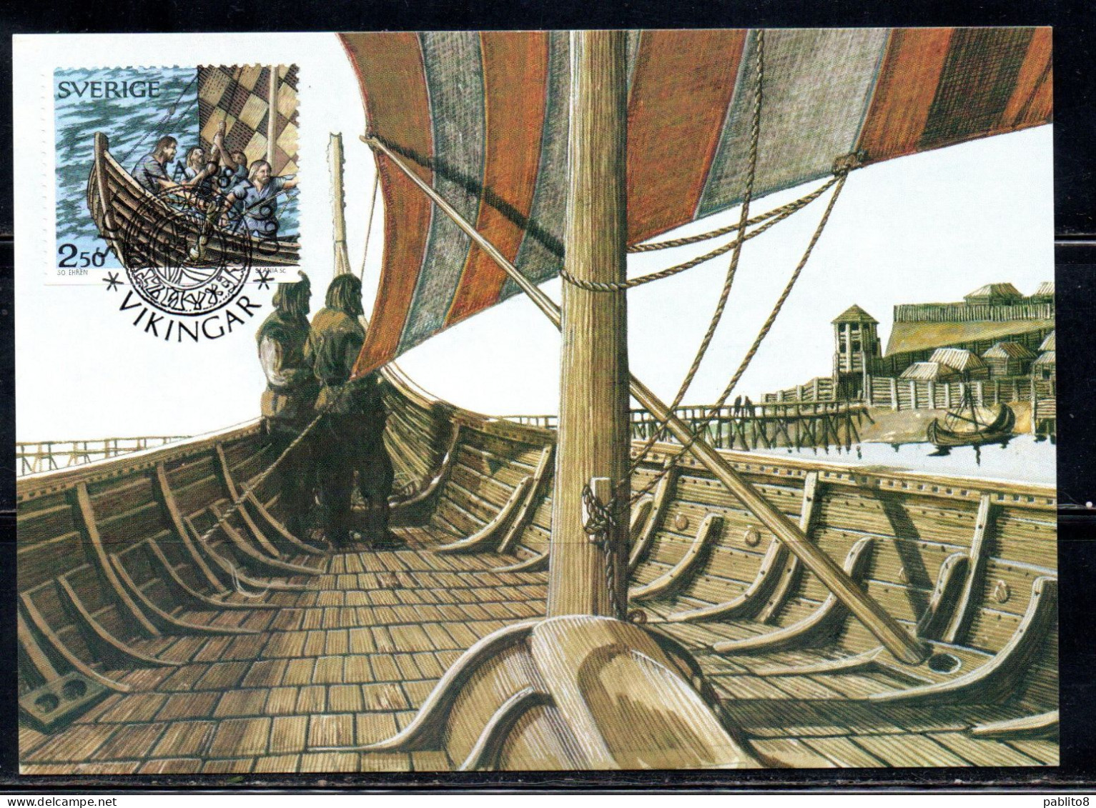 SWEDEN SVERIGE SVEZIA SUEDE 1990 VIKINGAR VIKING HERITAGE 2.50k MAXI MAXIMUM CARD CARTE - Cartes-maximum (CM)