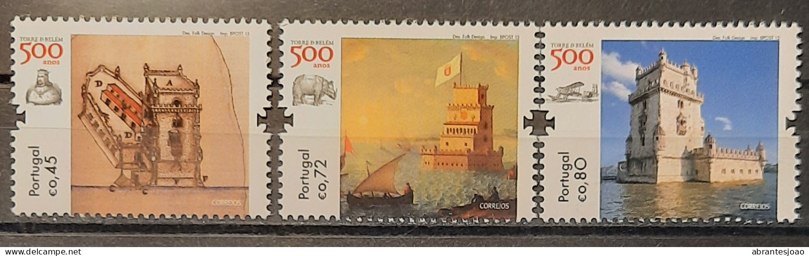 2015 - Portugal - MNH - Tower Of Belem - 500 Years - 3 Stamps - Ungebraucht