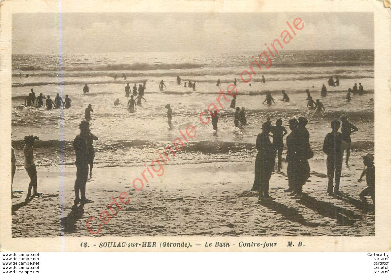 33.  SOULAC Sur MER .  Le Bain .  Contre-Jour . - Soulac-sur-Mer