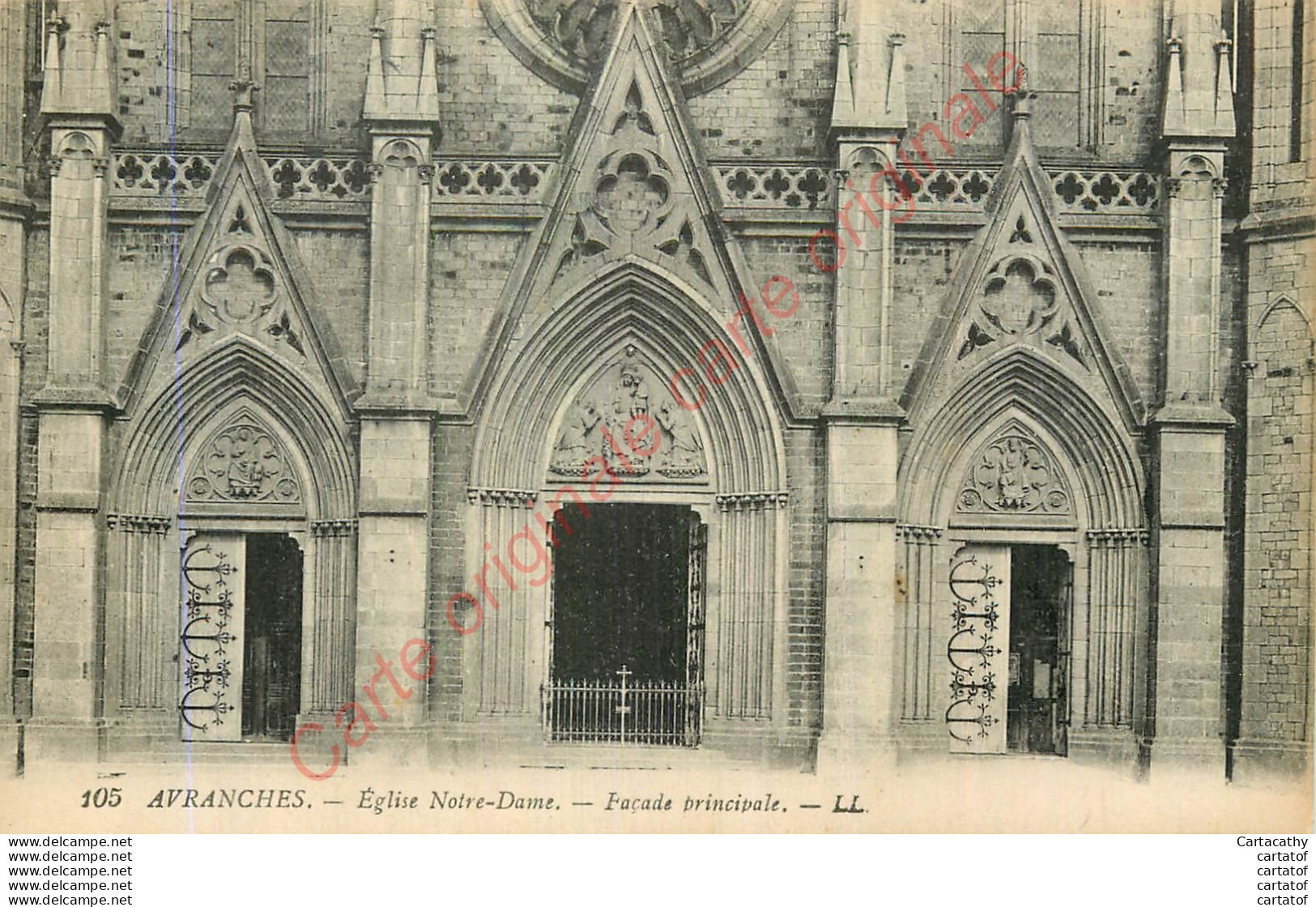 50.  AVRANCHES . Eglise Notre-Dame . Façade Principale . - Avranches